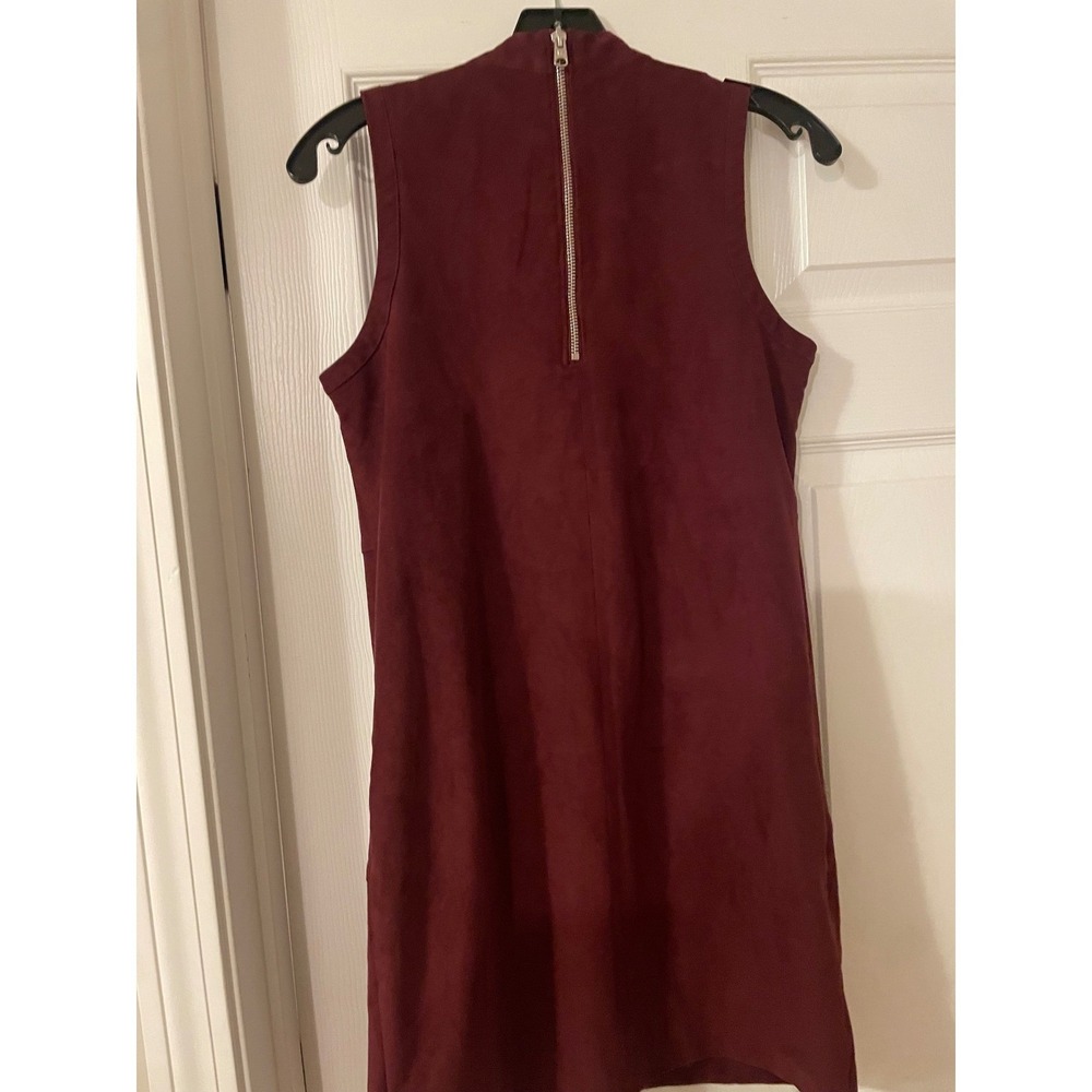 Vintage Abercrombie & Fitch Small burgundy Suede Sleeveless Bodycon Shift Dress